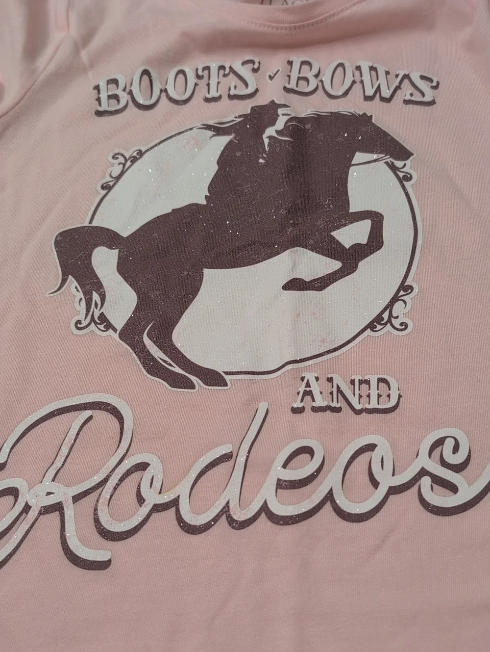 Kids The Children's Place Pink SparkleGraphic 'Boots Bows and Rodeos' Tee Size 5